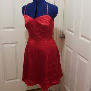 Vintage red backless dress (sz 8 fit)